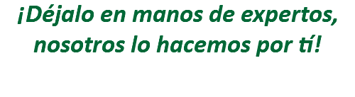 ¡Déjalo en manos de expertos, nosotros lo hacemos por tí!